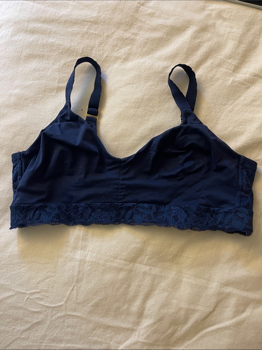 Soma Navy Lace-Trim Wireless Bralette